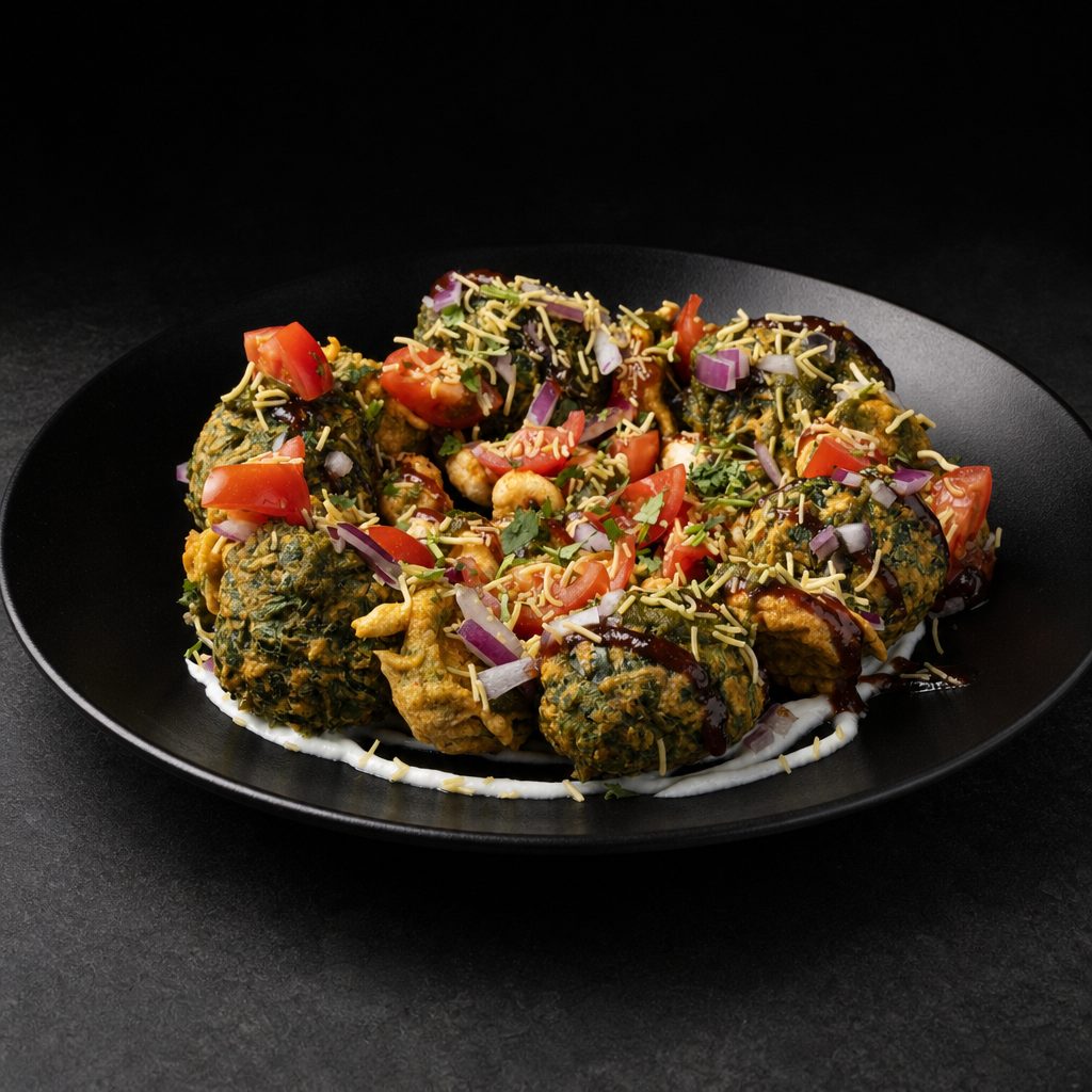 Crispy Palak Chaat (G, N).