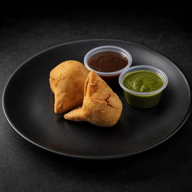 Samosa (V, D).
