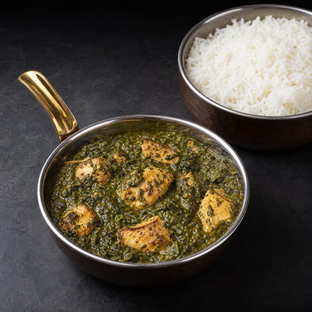 Curry: Chicken Saag (G, N).