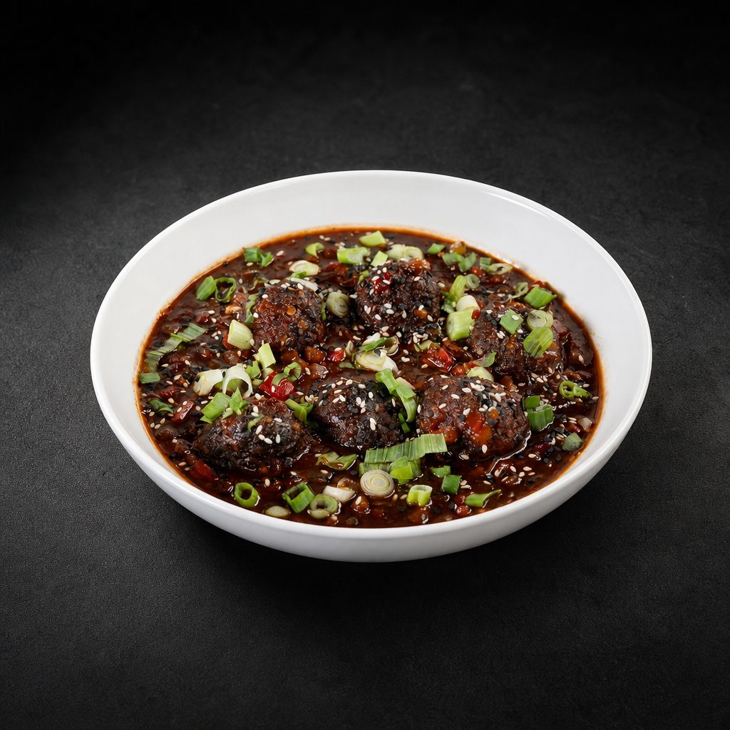 Veg Manchurian (V, D, N).