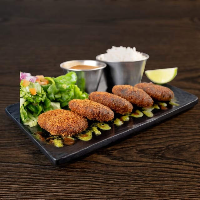 Plate: Hara Bhara Kebabs (V, D, N).