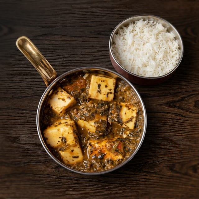 Curry: Saag Paneer (G, N).