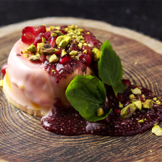 Saffron & rose pana cotta Rangeen Kitchen